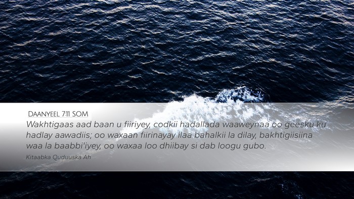 Daanyeel 7:11 SOM Bible Verse Image
