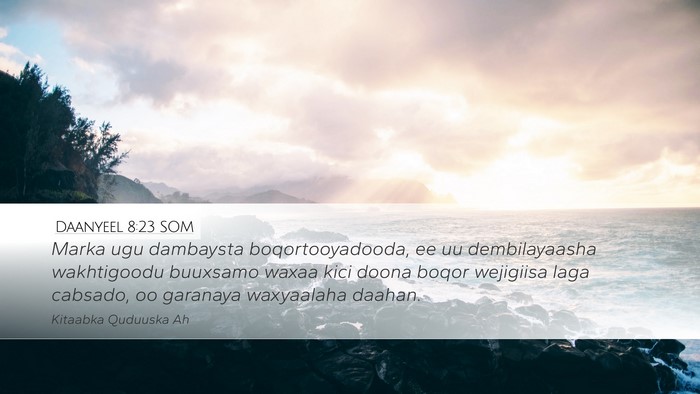 Daanyeel 8:23 SOM Bible Verse Image