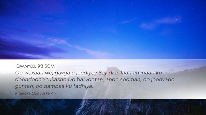 Daanyeel 9:3 SOM Bible Verse Image