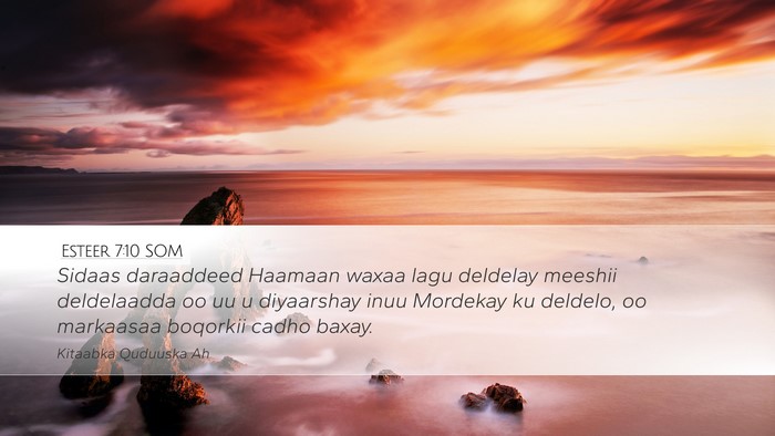 Esteer 7:10 SOM Bible Verse Image