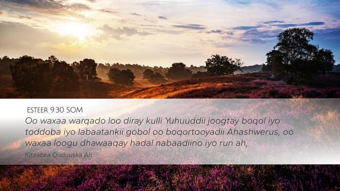 Esteer 9:30 SOM Bible Verse Image