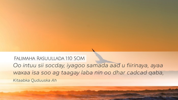 Falimaha Rasuullada 1:10 SOM Bible Verse Image