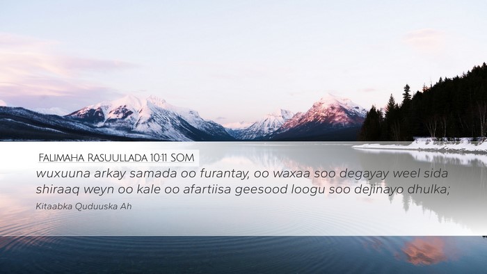 Falimaha Rasuullada 10:11 SOM Bible Verse Image