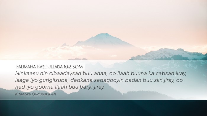 Falimaha Rasuullada 10:2 SOM Bible Verse Image