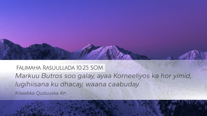 Falimaha Rasuullada 10:25 SOM Bible Verse Image