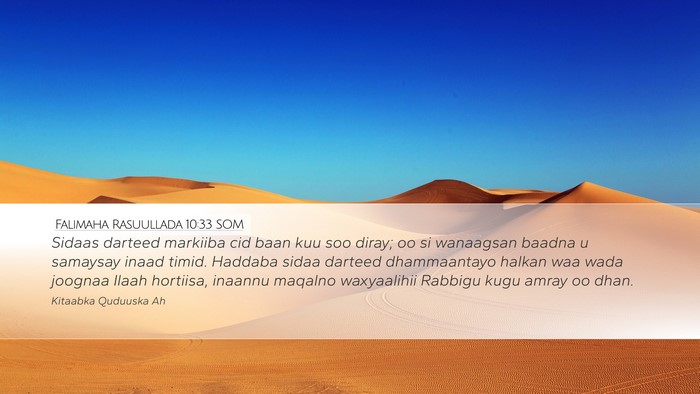 Falimaha Rasuullada 10:33 SOM Bible Verse Image