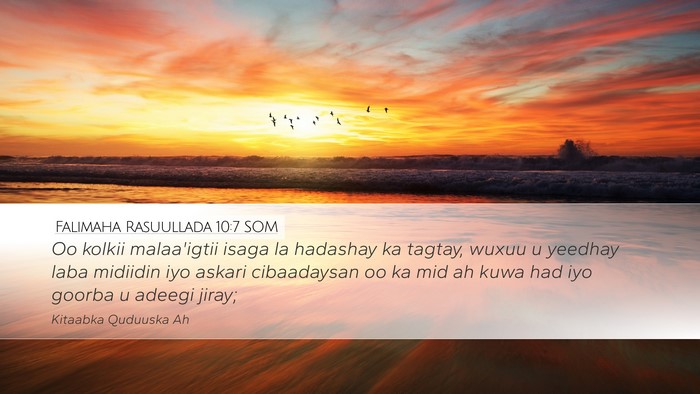 Falimaha Rasuullada 10:7 SOM Bible Verse Image