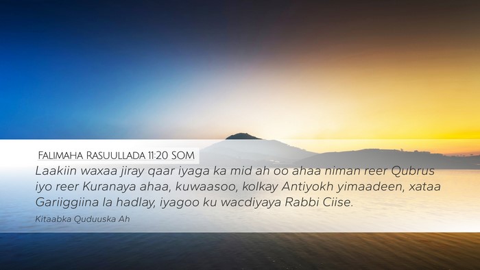 Falimaha Rasuullada 11:20 SOM Bible Verse Image