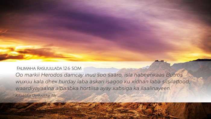 Falimaha Rasuullada 12:6 SOM Bible Verse Image