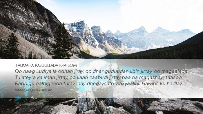 Falimaha Rasuullada 16:14 SOM Bible Verse Image