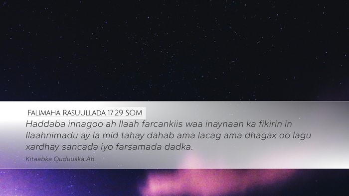 Falimaha Rasuullada 17:29 SOM Bible Verse Image