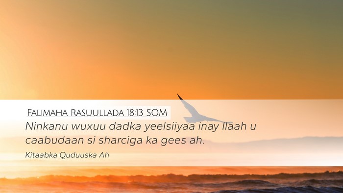 Falimaha Rasuullada 18:13 SOM Bible Verse Image