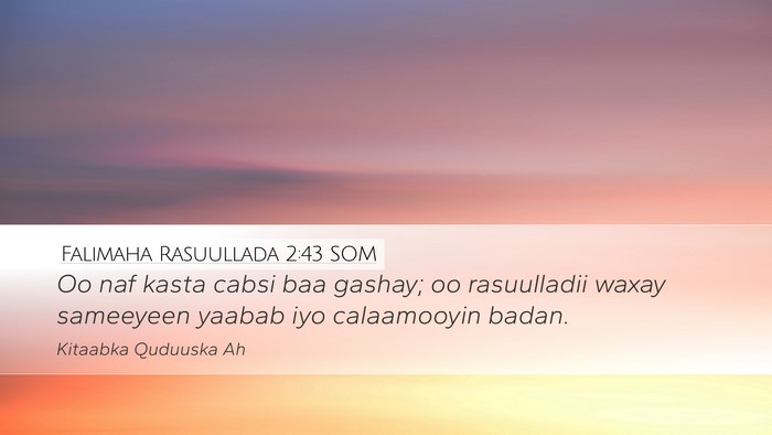 Falimaha Rasuullada 2:43 SOM Bible Verse Image