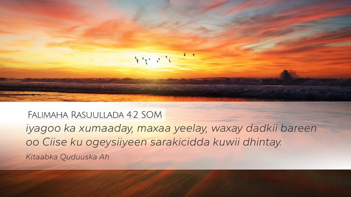Falimaha Rasuullada 4:2 SOM Bible Verse Image