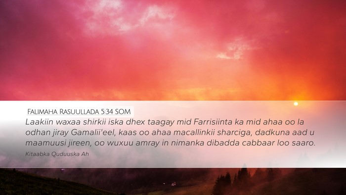 Falimaha Rasuullada 5:34 SOM Bible Verse Image