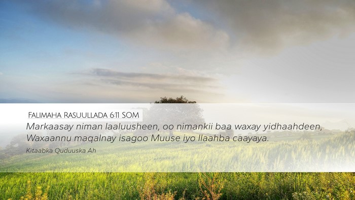 Falimaha Rasuullada 6:11 SOM Bible Verse Image