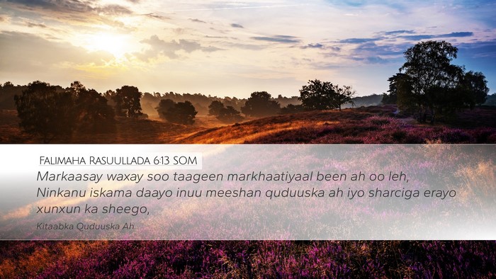 Falimaha Rasuullada 6:13 SOM Bible Verse Image