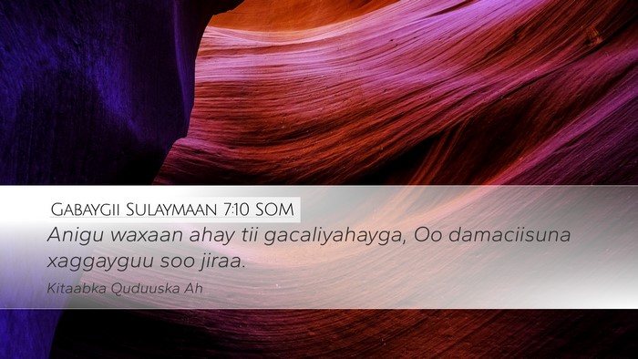 Gabaygii Sulaymaan 7:10 SOM Bible Verse Image