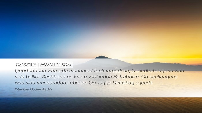 Gabaygii Sulaymaan 7:4 SOM Bible Verse Image