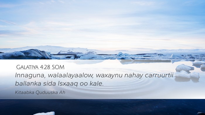 Galatiya 4:28 SOM Bible Verse Image