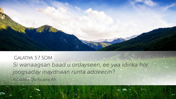 Galatiya 5:7 SOM Bible Verse Image