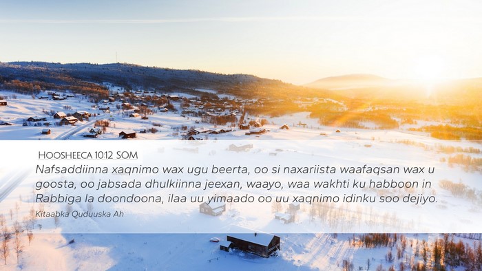 Hoosheeca 10:12 SOM Bible Verse Image