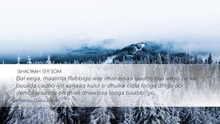 Ishacyaah 13:9 SOM Bible Verse Image