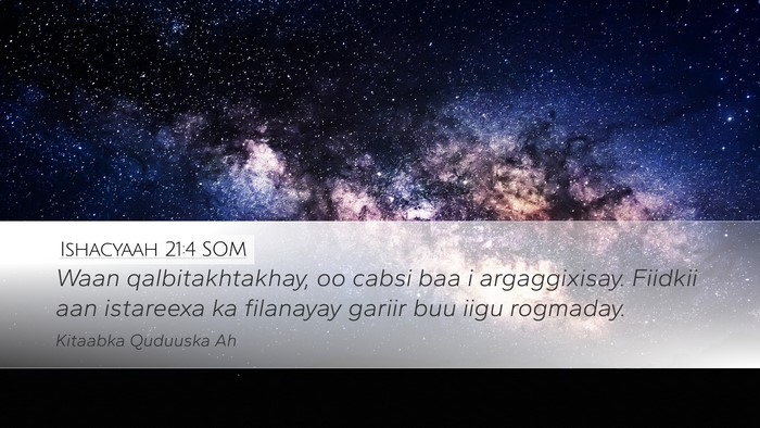 Ishacyaah 21:4 SOM Bible Verse Image