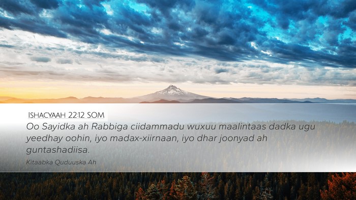 Ishacyaah 22:12 SOM Bible Verse Image