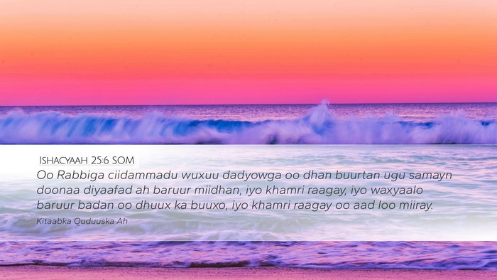 Ishacyaah 25:6 SOM Bible Verse Image