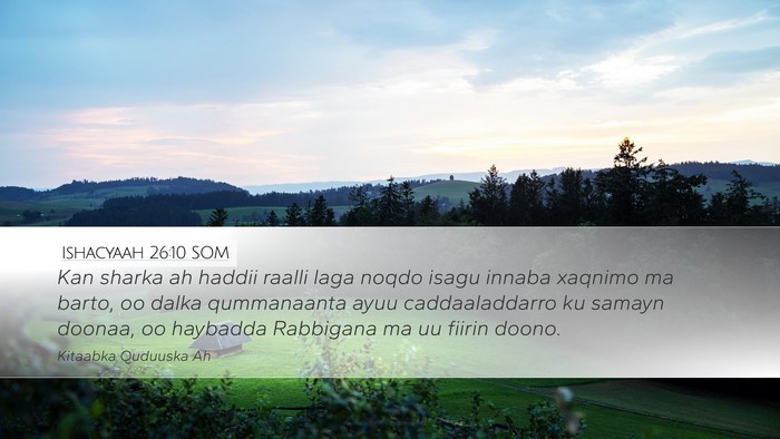 Ishacyaah 26:10 SOM Bible Verse Image