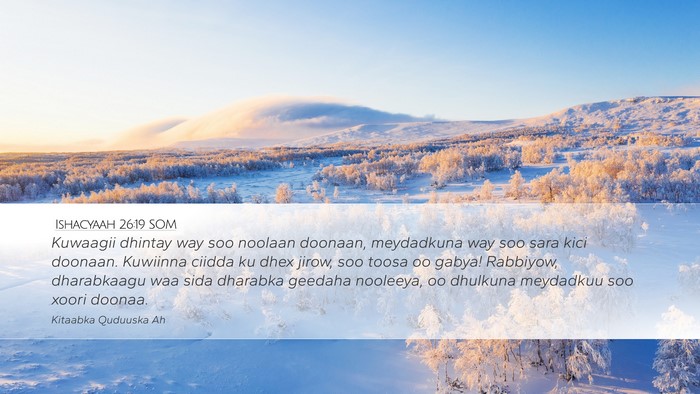 Ishacyaah 26:19 SOM Bible Verse Image