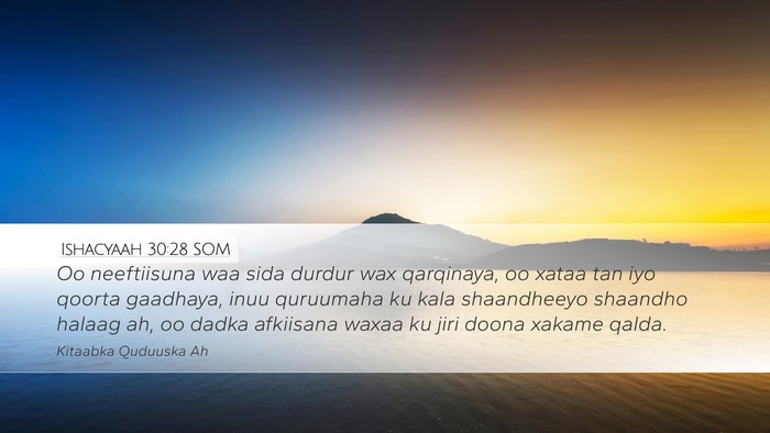 Ishacyaah 30:28 SOM Bible Verse Image