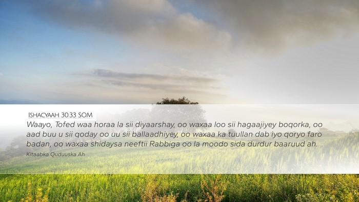 Ishacyaah 30:33 SOM Bible Verse Image