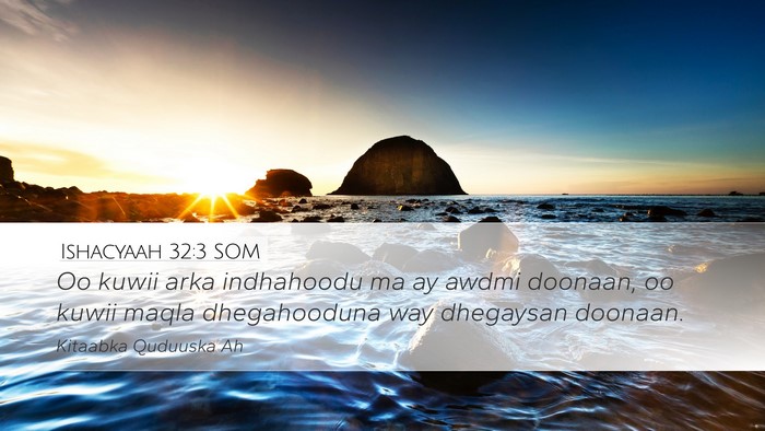 Ishacyaah 32:3 SOM Bible Verse Image