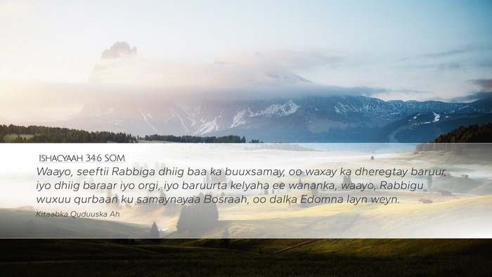 Ishacyaah 34:6 SOM Bible Verse Image