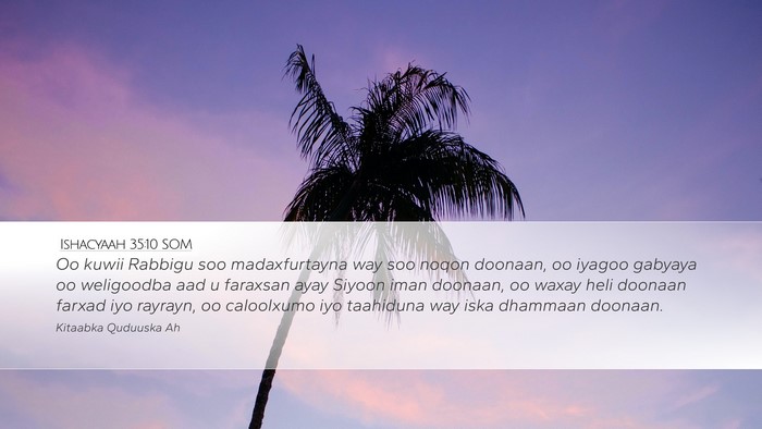 Ishacyaah 35:10 SOM Bible Verse Image