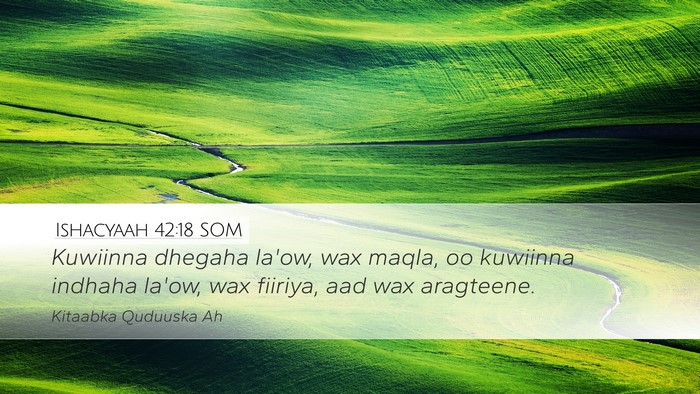Ishacyaah 42:18 SOM Bible Verse Image