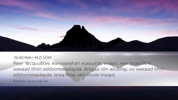 Ishacyaah 44:21 SOM Bible Verse Image