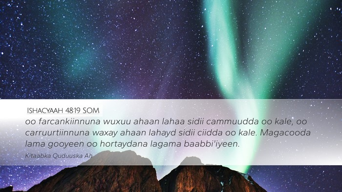 Ishacyaah 48:19 SOM Bible Verse Image