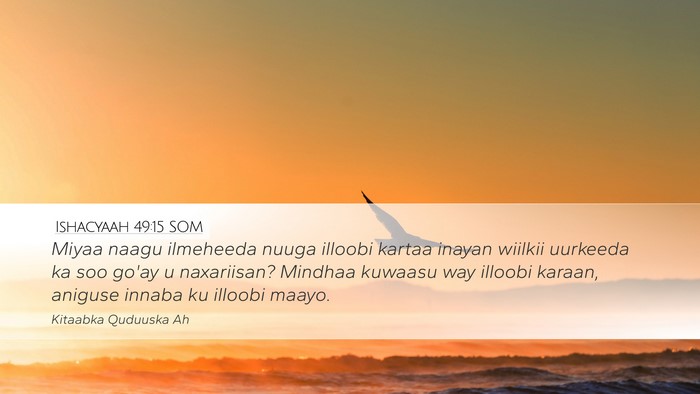Ishacyaah 49:15 SOM Bible Verse Image