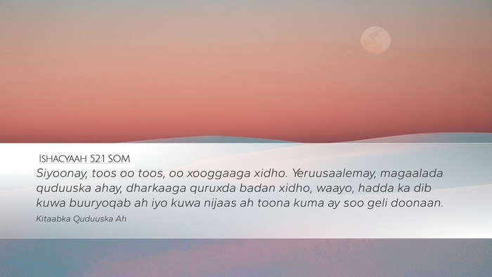 Ishacyaah 52:1 SOM Bible Verse Image