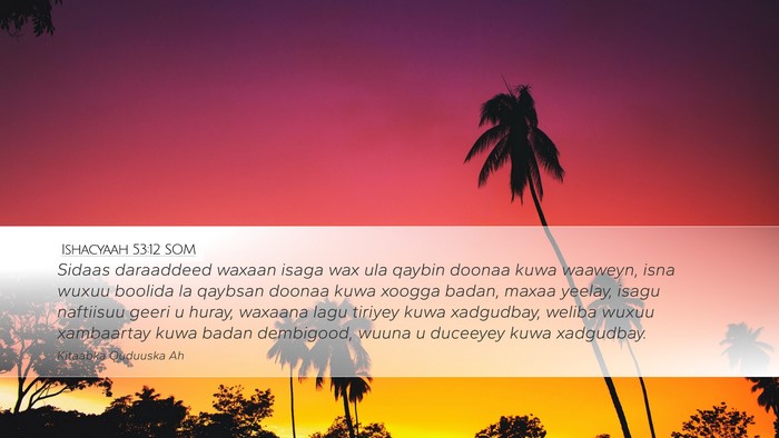 Ishacyaah 53:12 SOM Bible Verse Image