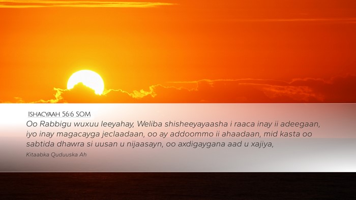 Ishacyaah 56:6 SOM Bible Verse Image