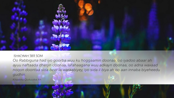 Ishacyaah 58:11 SOM Bible Verse Image