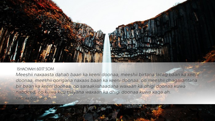 Ishacyaah 60:17 SOM Bible Verse Image
