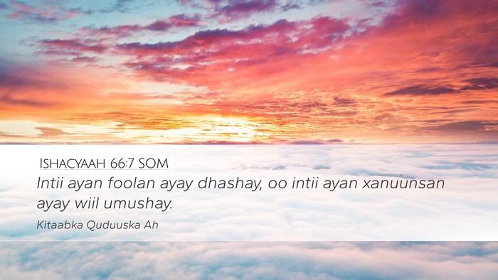 Ishacyaah 66:7 SOM Bible Verse Image