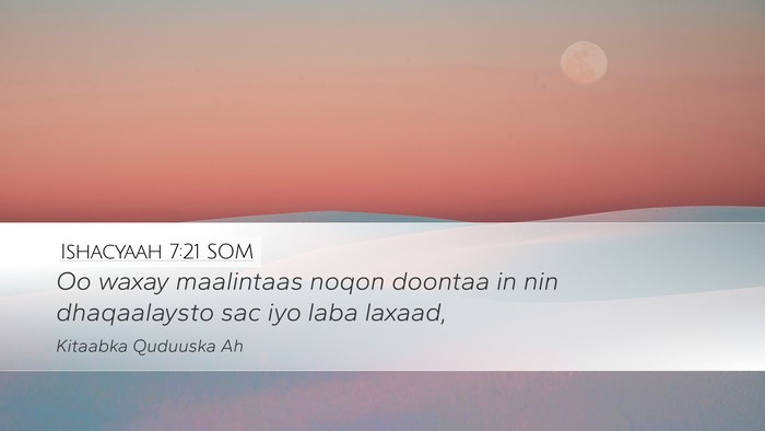 Ishacyaah 7:21 SOM Bible Verse Image