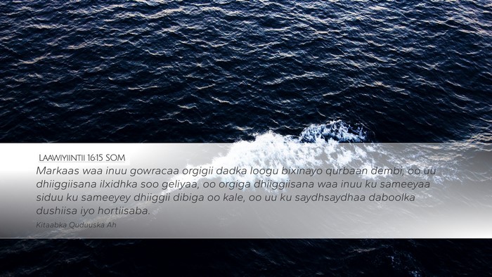 Laawiyiintii 16:15 SOM Bible Verse Image