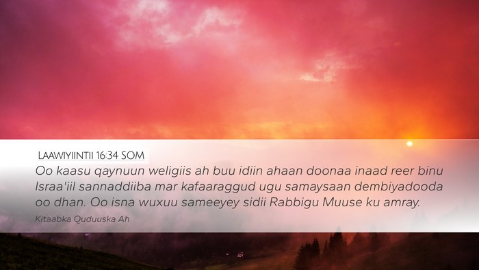 Laawiyiintii 16:34 SOM Bible Verse Image